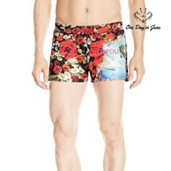 Sauvage Italian Retro Printed Swim Trunks Size M - Picture 1 of 3